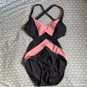 New Michael Kors Chevron Cutout Swimsuit Sz 10